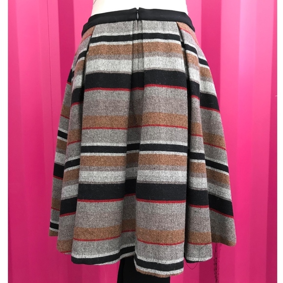 Eva Franco Anthropologie Striped Tweed Flare Skirt - Picture 2 of 3